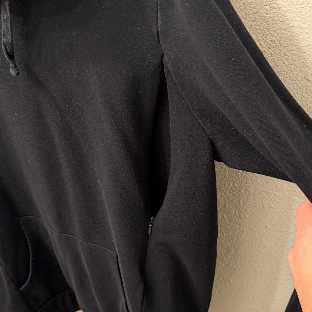 Motherhood maternity Women’s Nursing Black Hooded Pullover Sweatshirt size Large - Picture 7 of 11